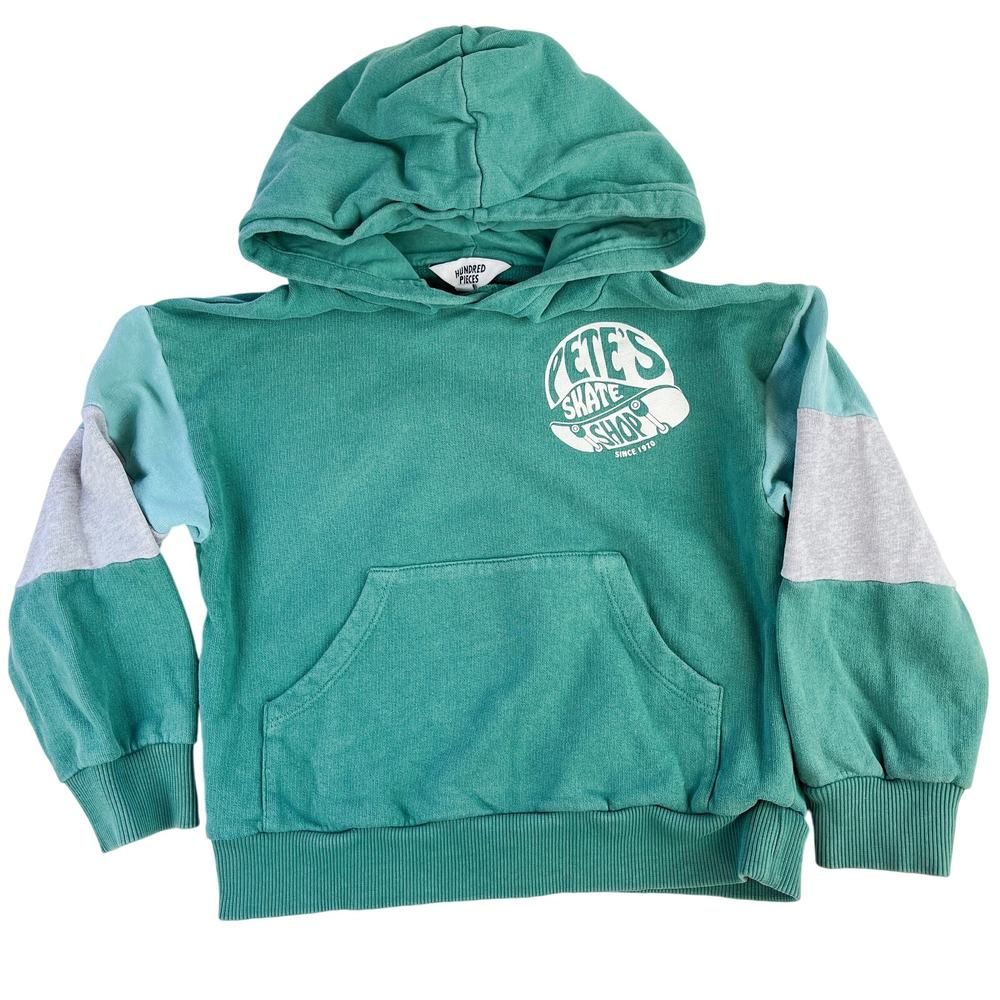 Hundred Pieces Boys 6 6Y Green Pullover Hoodie Green Petes Skate Shop